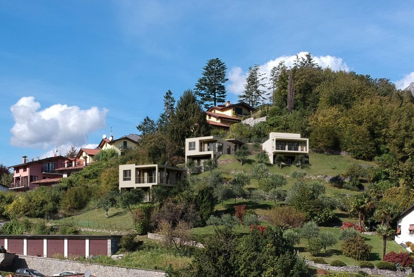 Lake Como Menaggio modern villa under construction with pool, garden and amazing lake view. (1)