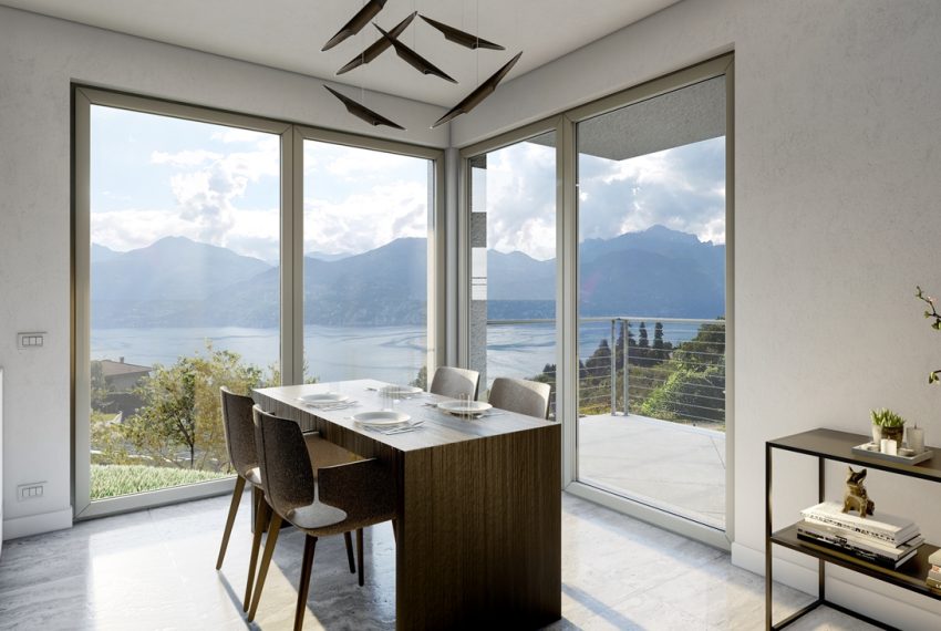 Lake Como Menaggio modern villa under construction with pool, garden and amazing lake view. (3)